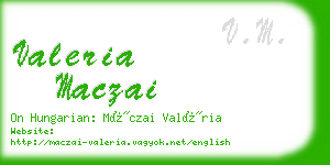 valeria maczai business card